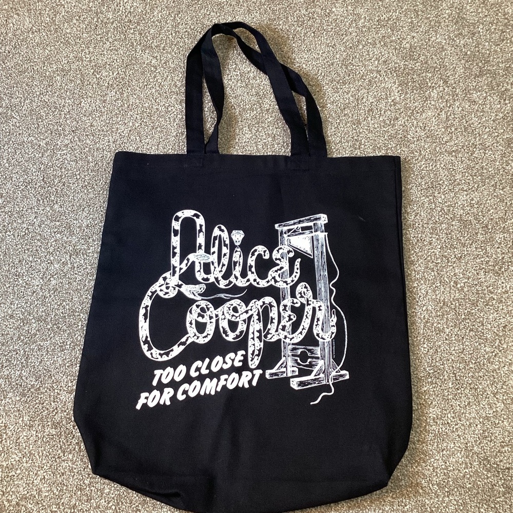 Alice Cooper Too Close For Comfort Tour Black Tote Bag